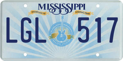 MS license plate LGL517