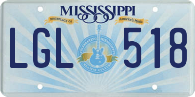 MS license plate LGL518