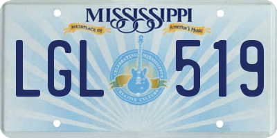 MS license plate LGL519