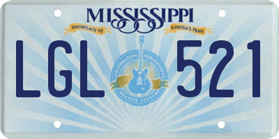 MS license plate LGL521