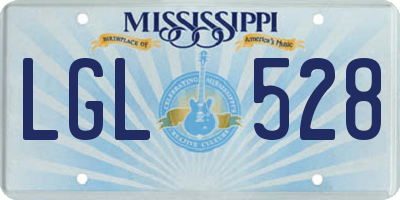 MS license plate LGL528
