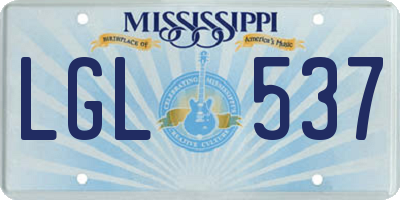 MS license plate LGL537