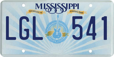 MS license plate LGL541