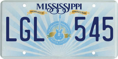 MS license plate LGL545