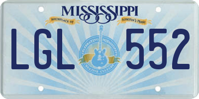 MS license plate LGL552