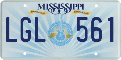MS license plate LGL561
