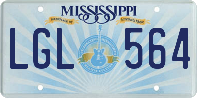 MS license plate LGL564
