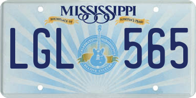 MS license plate LGL565