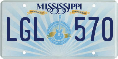 MS license plate LGL570