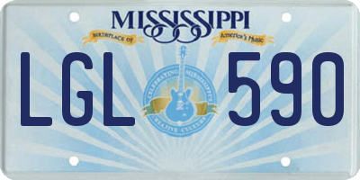 MS license plate LGL590