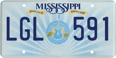 MS license plate LGL591