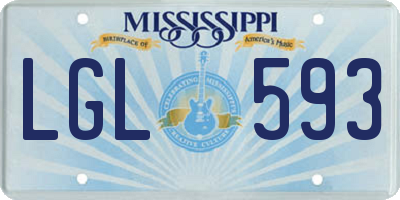 MS license plate LGL593