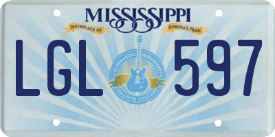 MS license plate LGL597