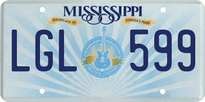 MS license plate LGL599