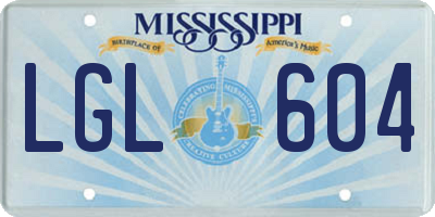 MS license plate LGL604