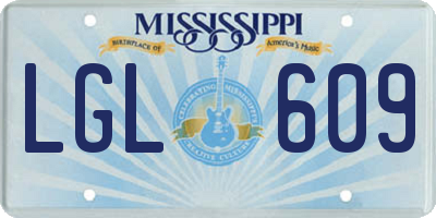 MS license plate LGL609