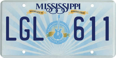 MS license plate LGL611