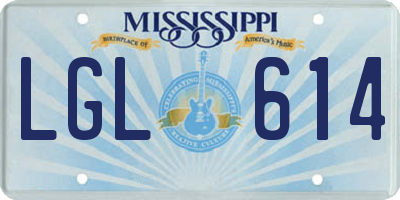 MS license plate LGL614