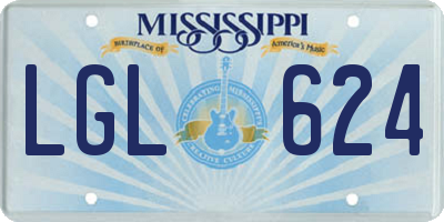 MS license plate LGL624