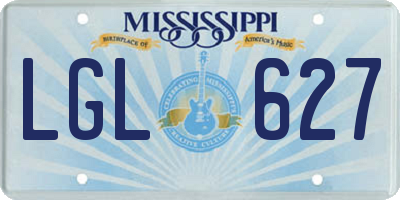 MS license plate LGL627