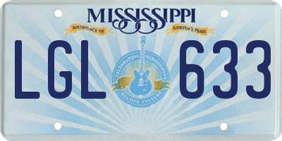 MS license plate LGL633