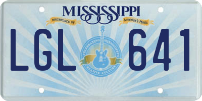 MS license plate LGL641