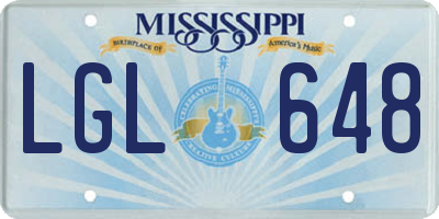 MS license plate LGL648
