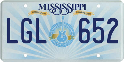 MS license plate LGL652
