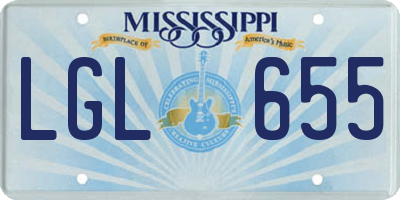 MS license plate LGL655