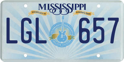 MS license plate LGL657