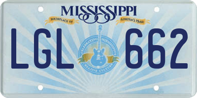 MS license plate LGL662