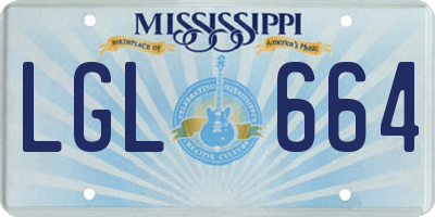 MS license plate LGL664
