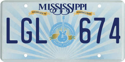 MS license plate LGL674