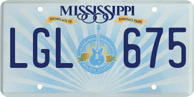 MS license plate LGL675