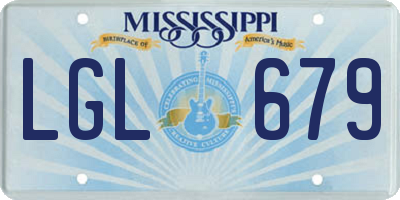 MS license plate LGL679