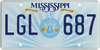 MS license plate LGL687