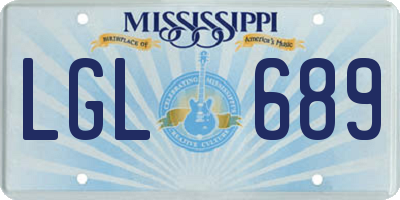 MS license plate LGL689