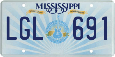 MS license plate LGL691