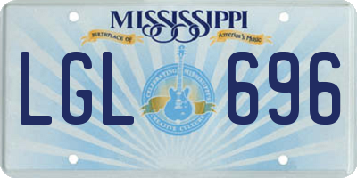 MS license plate LGL696