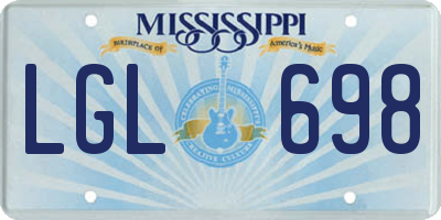 MS license plate LGL698