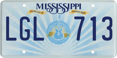 MS license plate LGL713
