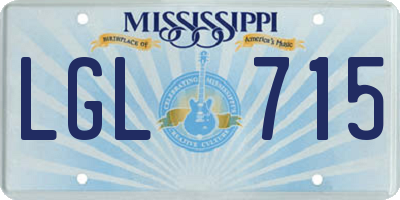 MS license plate LGL715