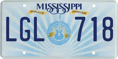 MS license plate LGL718