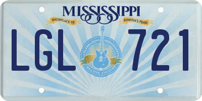 MS license plate LGL721