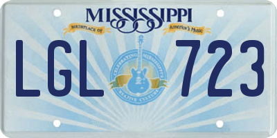 MS license plate LGL723