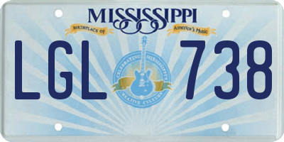 MS license plate LGL738