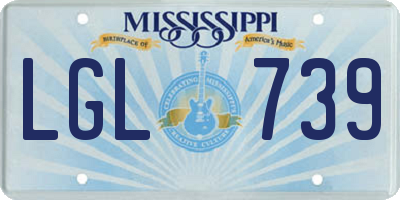 MS license plate LGL739