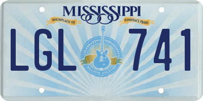 MS license plate LGL741