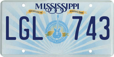 MS license plate LGL743