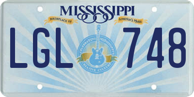 MS license plate LGL748